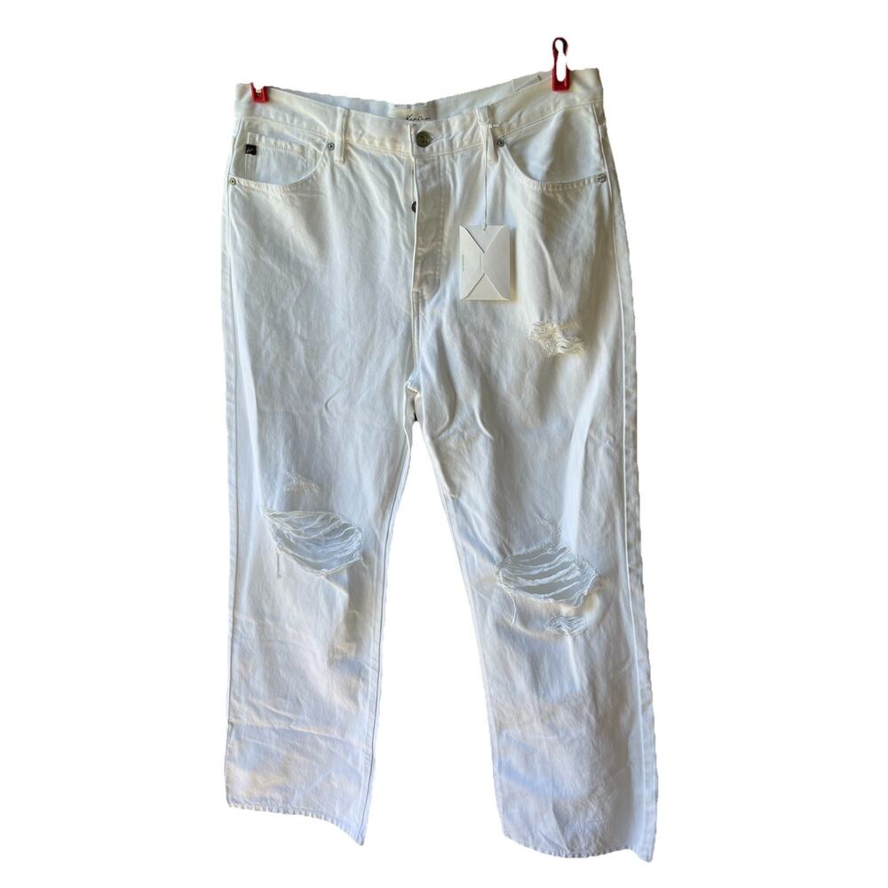 Kancan High Rise KC7373WTV1 White Ultra High Rise 90's Flare 15/31 (36/34) NWT